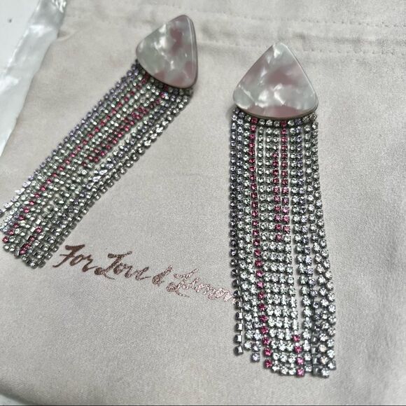 For Love and Lemons Earrings AZALEA CRYSTAL in Pinky MSRP $158 - Picture 3 of 5